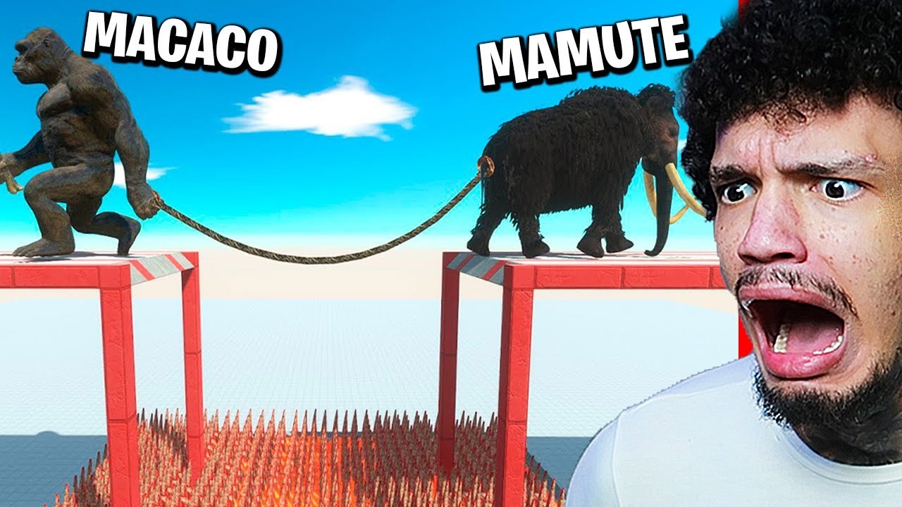 Reagindo à Guerra de Cabo de Força entre Primatas e Mamíferos!!!!! - Animal Revolt Battle Simulator
