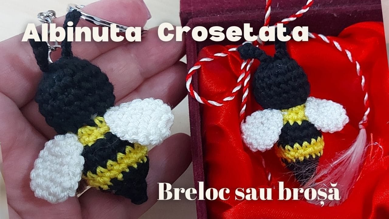 Albina crosetata - martisor sau  breloc