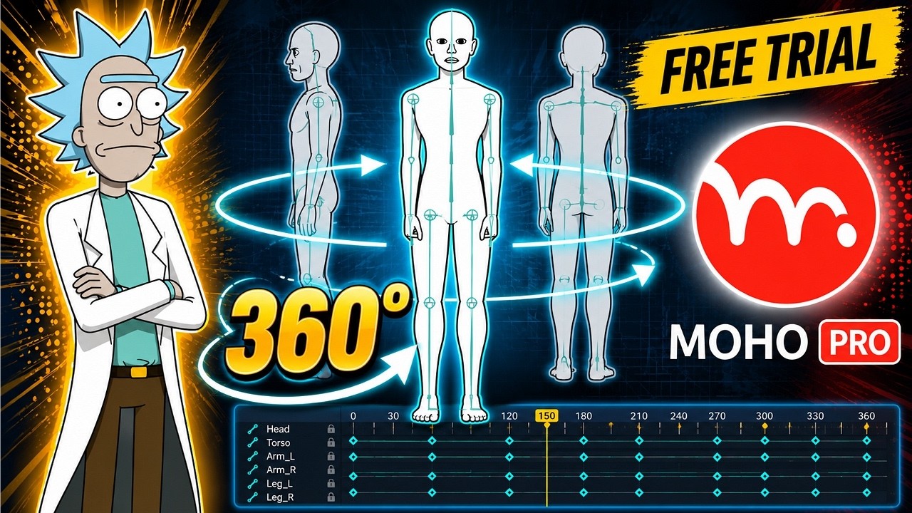 Script to create characters with a 360&deg; turn in Moho Pro