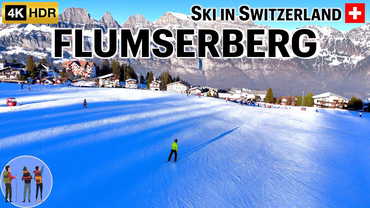 Beginner Skiing on Easy Slopes in Flumserberg 🇨🇭 | 4K HDR | To Do in Switzerland