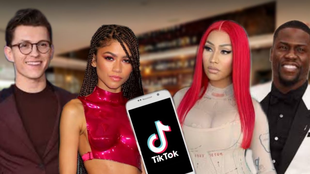 Another edit of celebrities reacting to tiktoks