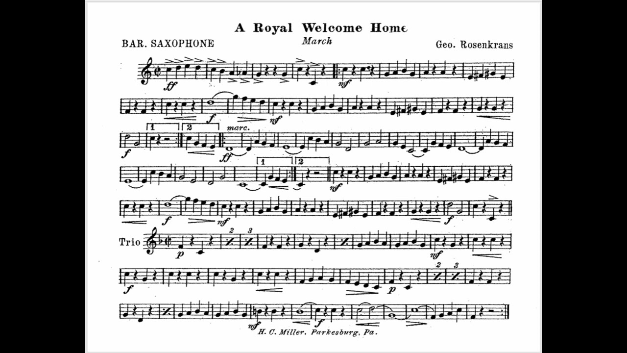 ROYAL WELCOME - BARITONE SAX