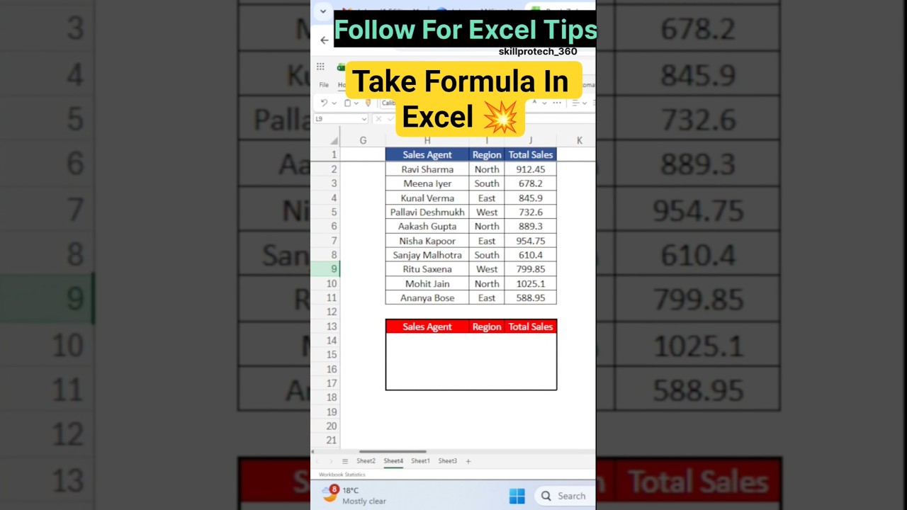 Excel Formula Se Top 4 Highest Sales Kaise Nikale?👆