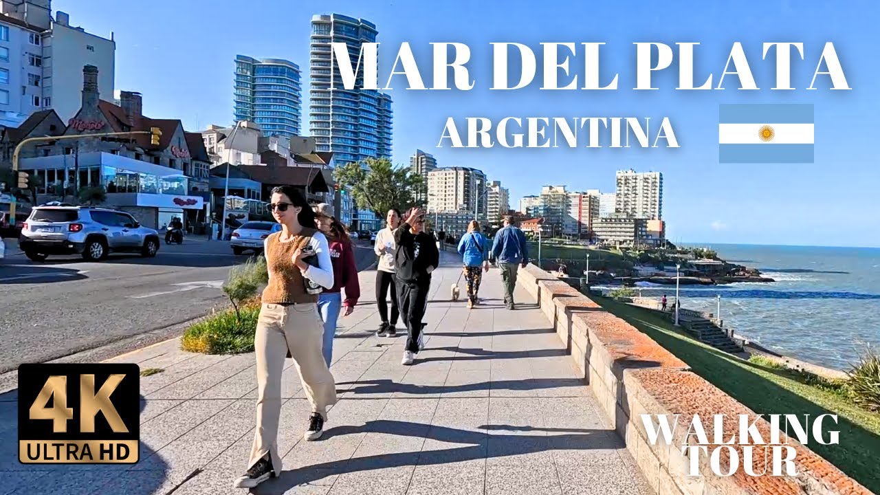 Мар-дель-Плата, самая красивая!🚶|Аргентина AR|Плайя Чика 🏖️ Плайя Гранде | (Пешая прогулка) 🎥 [4K] 🌊