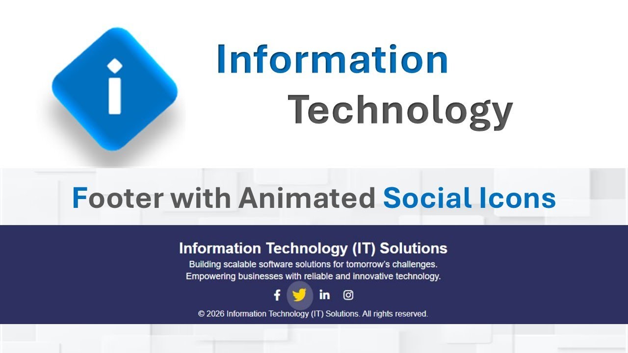Footer with Animated Social Icons