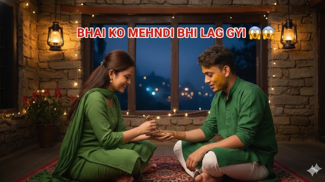 Bhai ko Mhendi Bhi Lag Gyi &hearts;️🥰🥰 #Mhendivlog #Manishanegivlog #bhaikimhendivlog