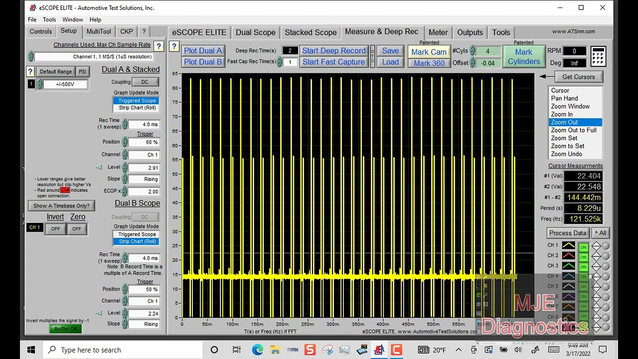 Escope software training deep record and crank misfire