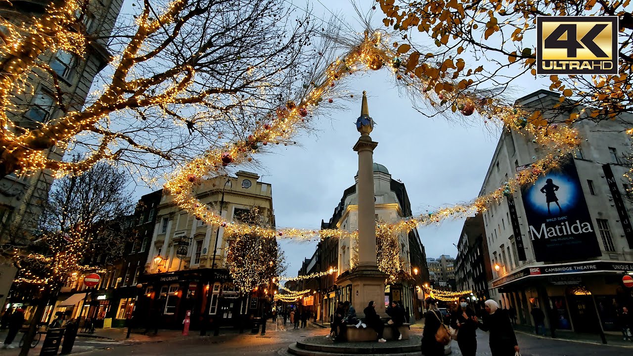 LONDON Covent Garden Side Streets Seven Dials and Neal's Yard at Christmas