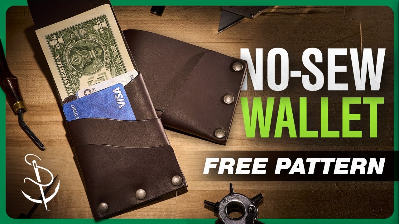 How to Make a Leather Wallet with No Sewing | FREE PATTERN