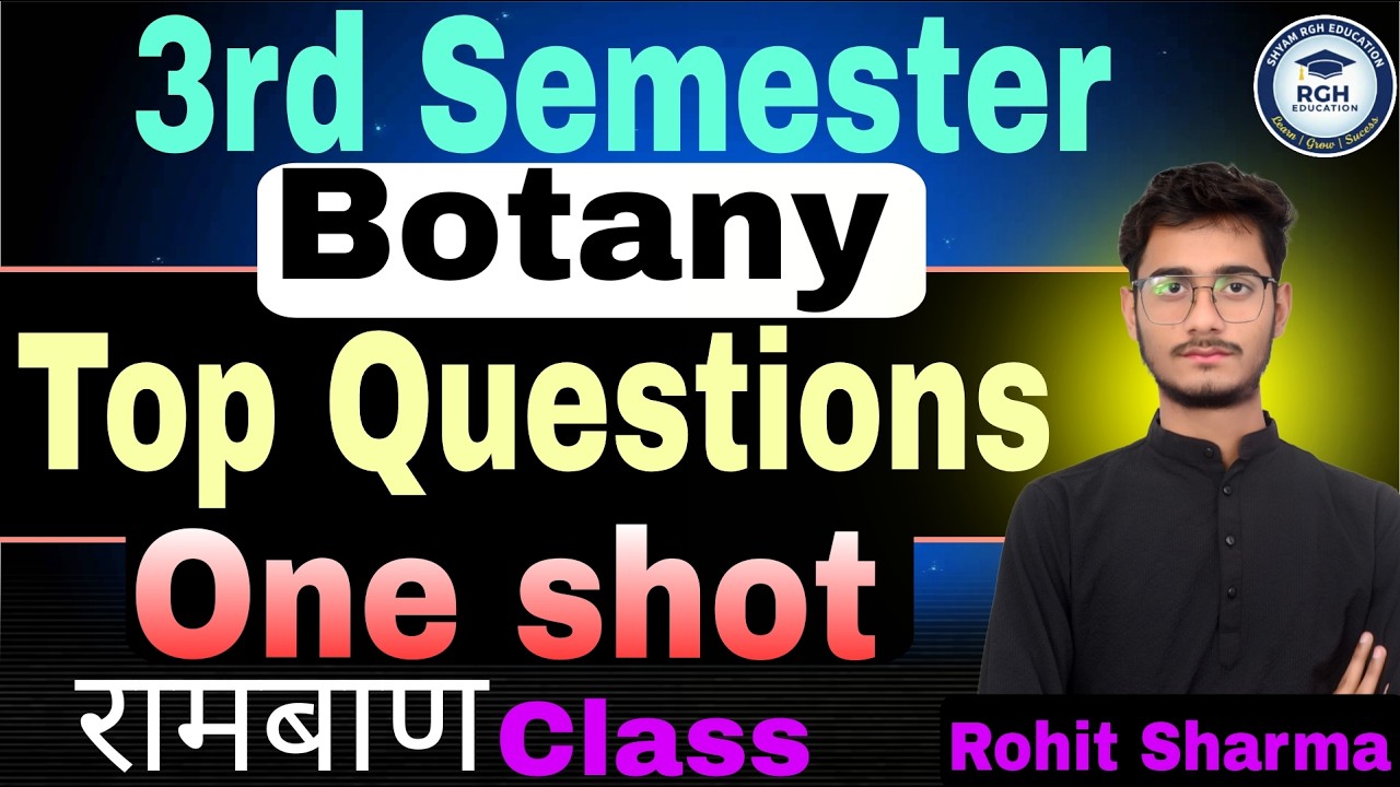 Rajasthan University 3rd Semester Botany Top Questions | One Shot Revision | RU Botany 2026