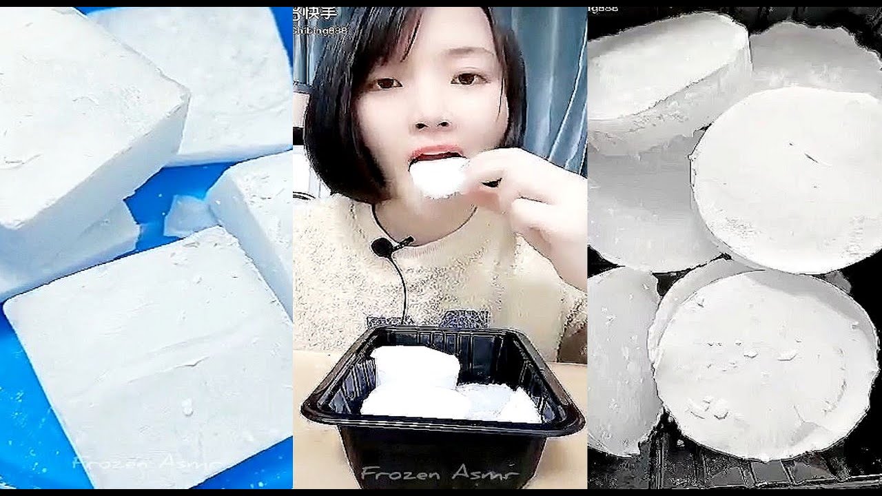 SUPER CRUNCHY HARD CARBONATED ICE EATING | ICE ASMR 吃冰声控 ❄