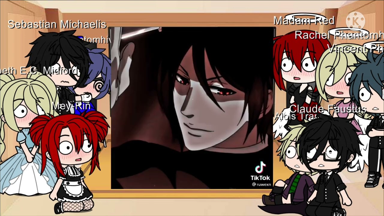 Black butler react to ceil and Sebastian (ciel x Sebastian)