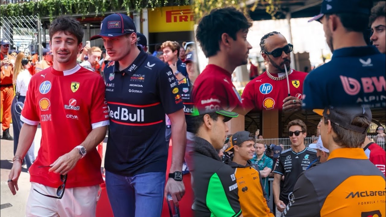 Max Verstappen Charles Leclerc chilling & yapping together | F1 Drivers together in Drivers Parade