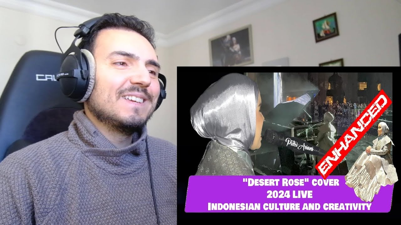 Putri Ariani - Desert Rose cover LIVE (Indonesian culture and creativity 2024) Reaction