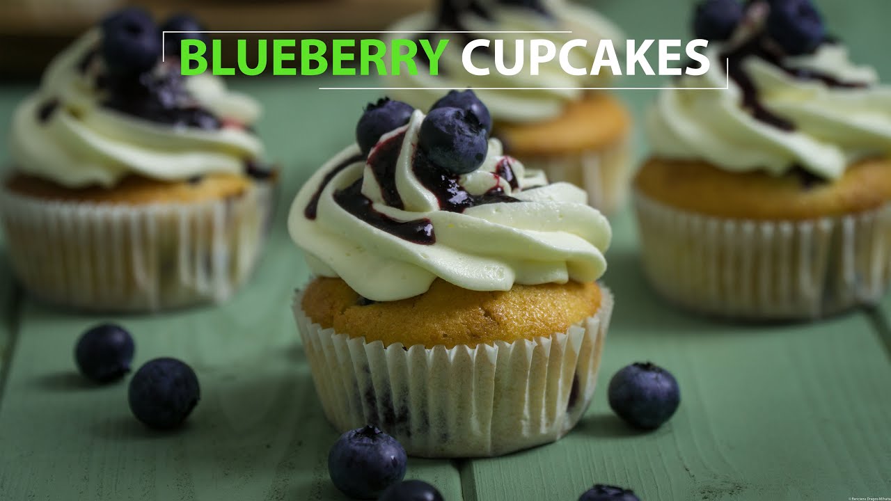 Blueberry Cupcakes with Buttercream Frosting recipe | No talk cooking