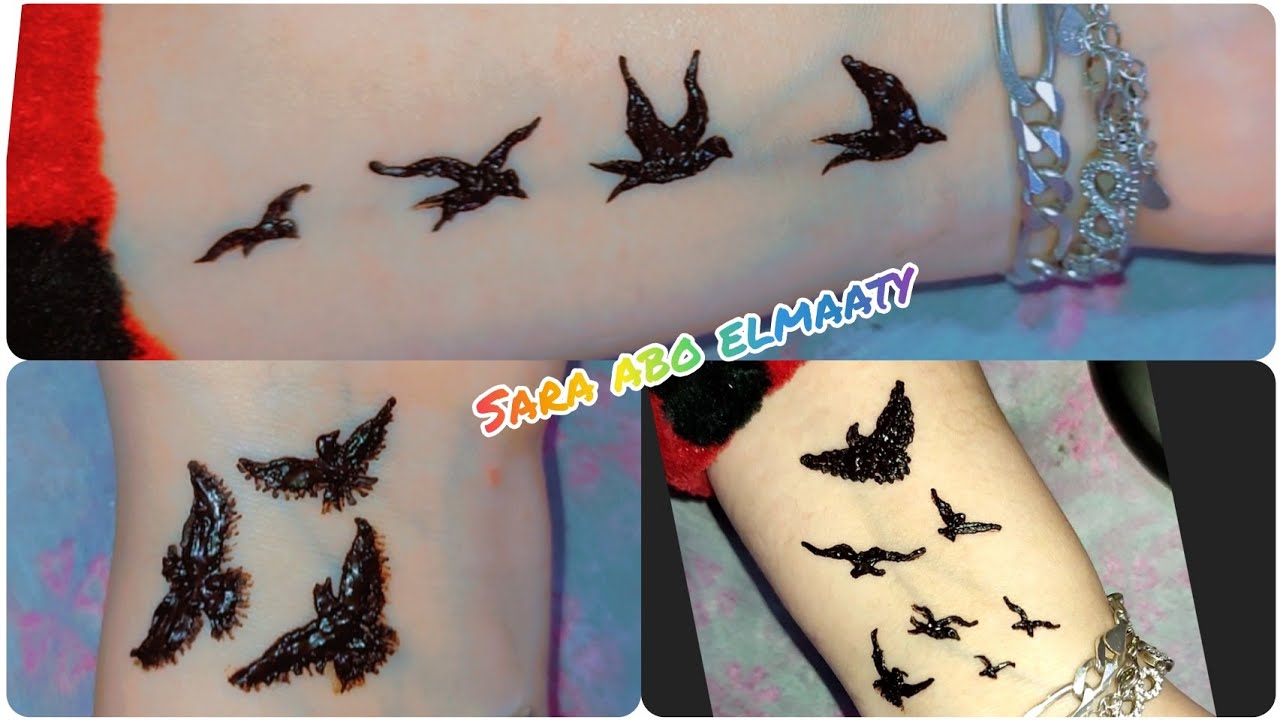 اسرع طريقه لرسم طيور بالحنه 2022 Drawing tattoo birds in the henna