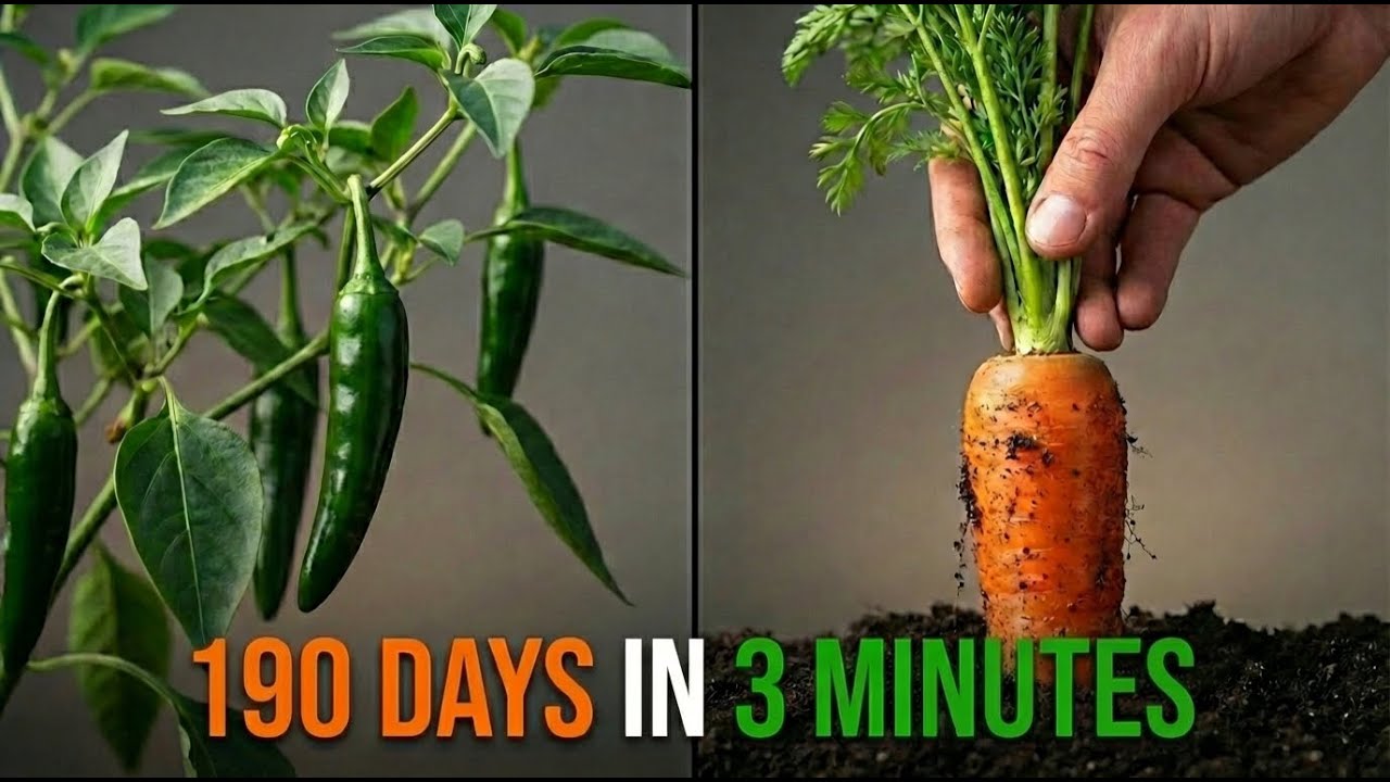 Green Chili and Carrot growth Timelapse | 190 days in 3 minutes
