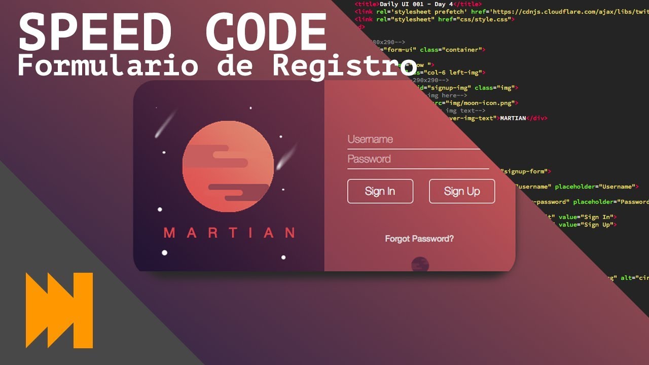 Programar Formulario de Registro - Speed Code de HTML y CSS + Dise&ntilde;o Web + Speed Art-
