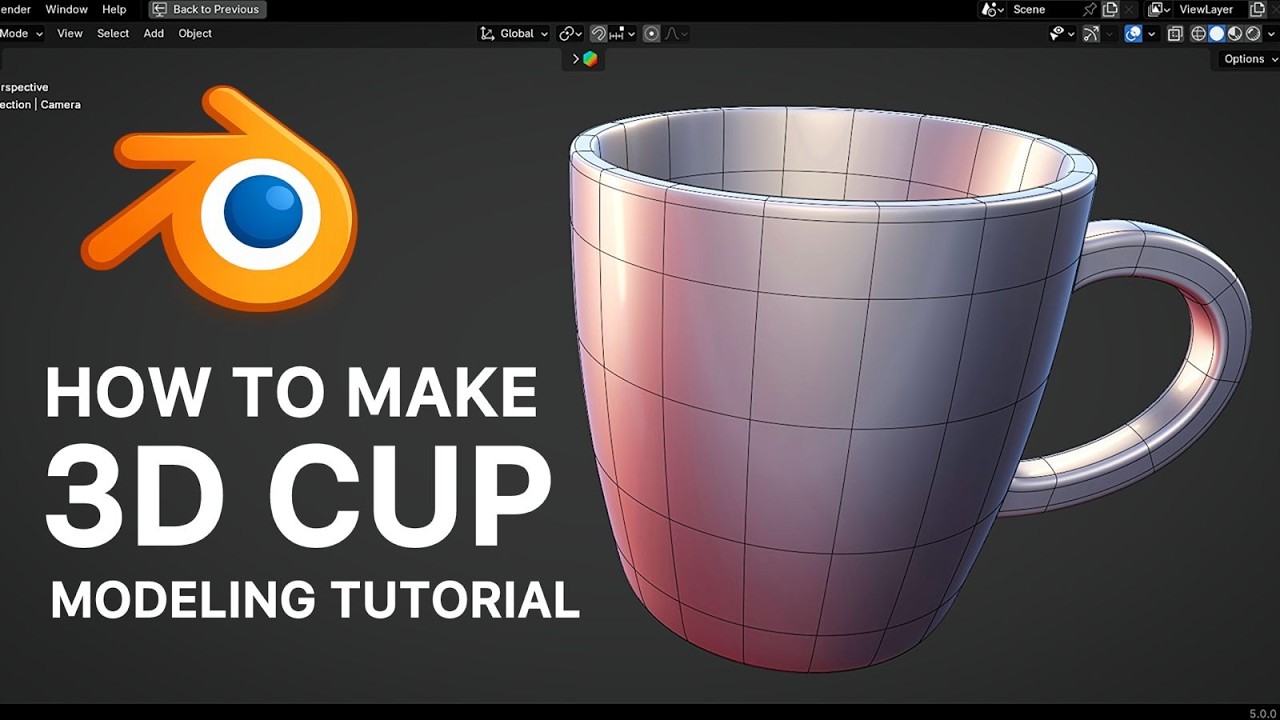 Blender Beginner Tutorial – How to Model a Realistic Cup (Step by Step)