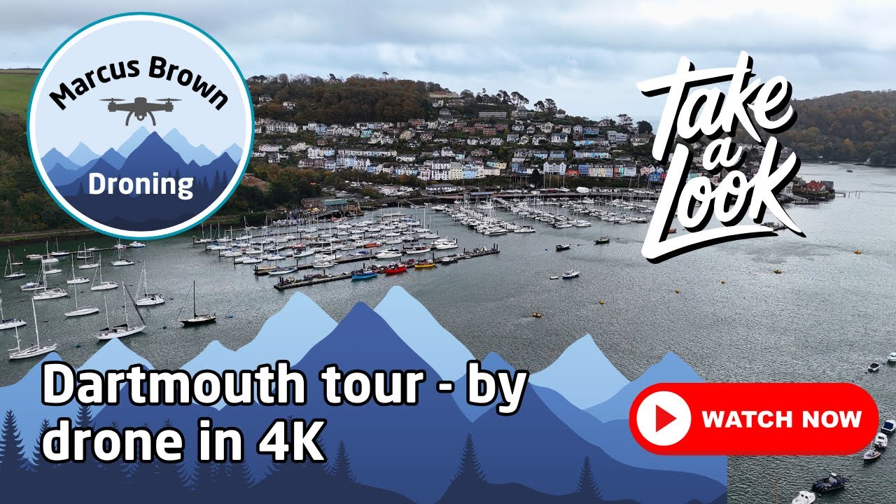 Dartmouth Drone Flyover | Breathtaking River Dart & Town Centre Footage