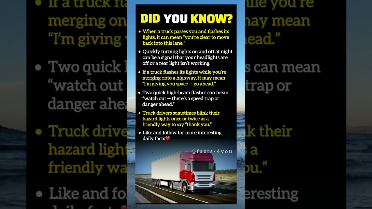 Truck Driver Signals You Should Know While Driving🚛🚛