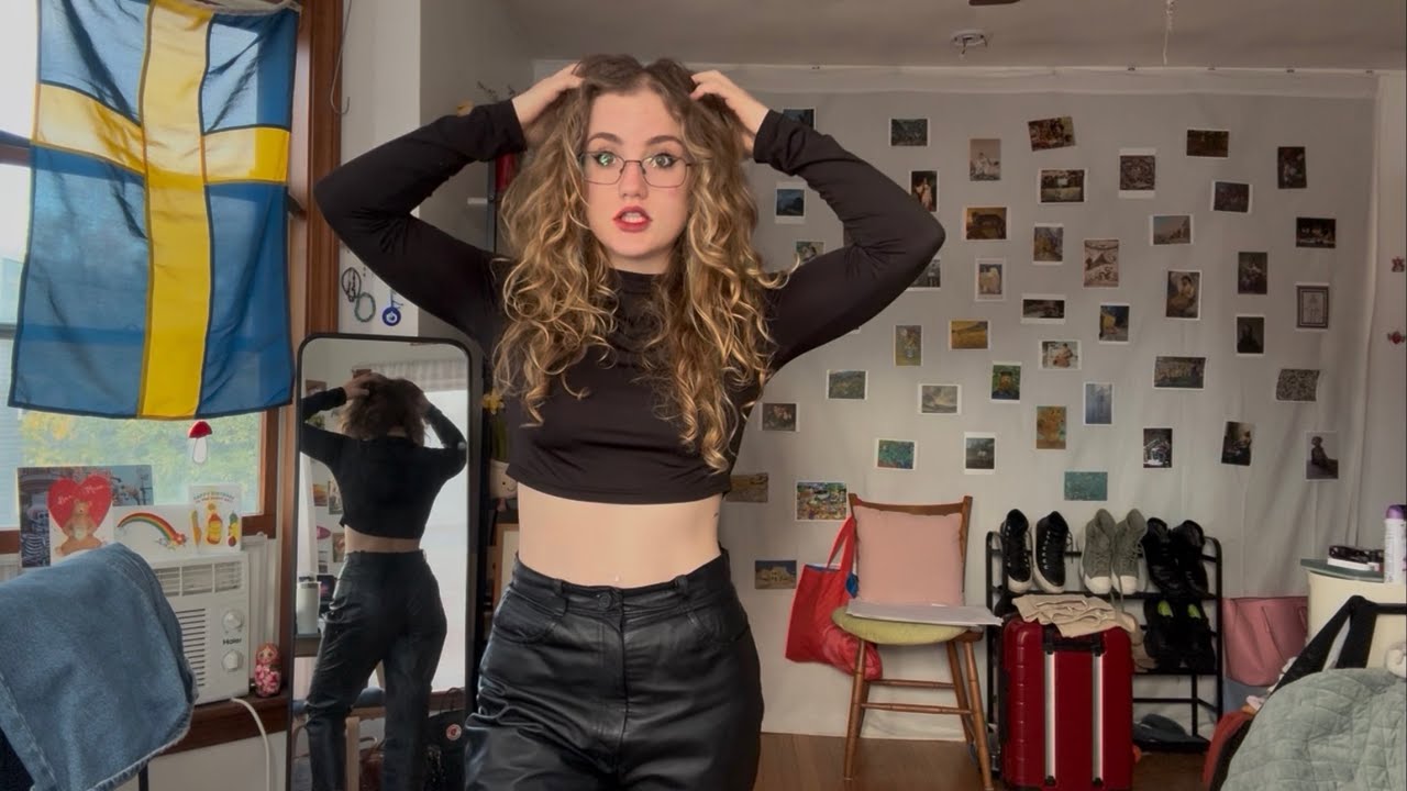 leather pants fabric scratching & i do ur makeup ASMR (winged eyeliner + it’s gonna be a slay day)