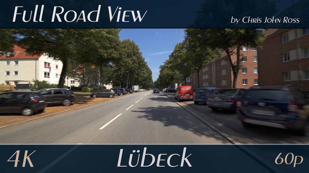 L&uuml;beck, Germany: St. Gertrud - Schlutuper Stra&szlig;e - 4K (UHD/2160p/60p) Autofahrt / Car Ride Video