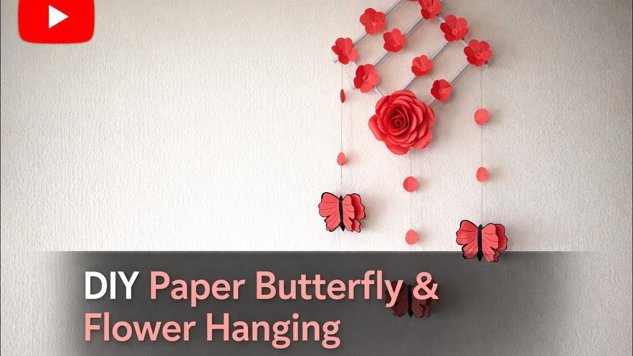 DIY Paper Butterfly & Flower Wall Hanging 🦋🌸 | Easy Home Decor Craft ✨