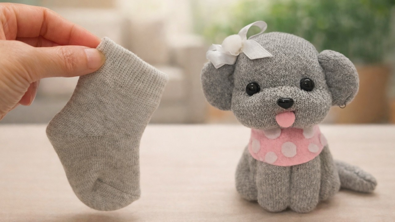 Из этого носка получилась игрушечная собачка! 😍 Изготовление милой игрушечной собачки 🐶 Сделай сам