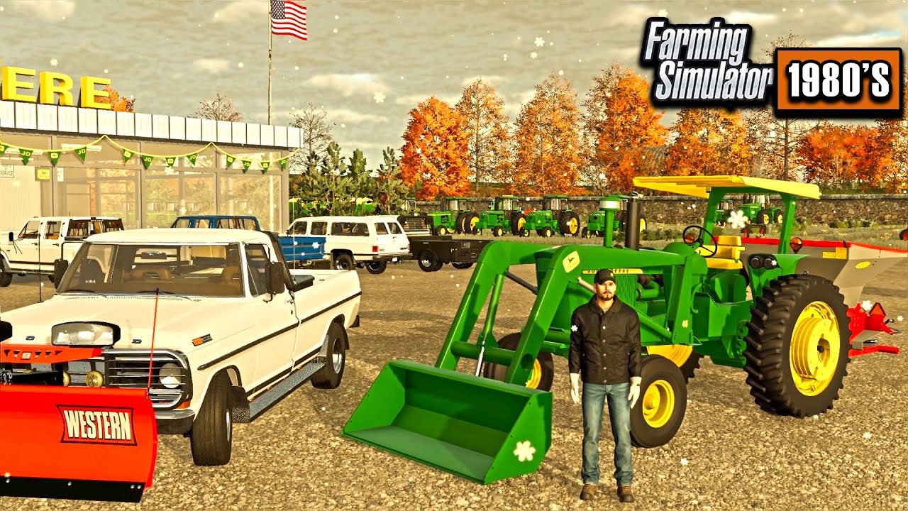 PREPARING FOR A BIG BLIZZARD AT DEALERSHIP! (ROLEPLAY) | FARMING SIMULATOR 1980'S