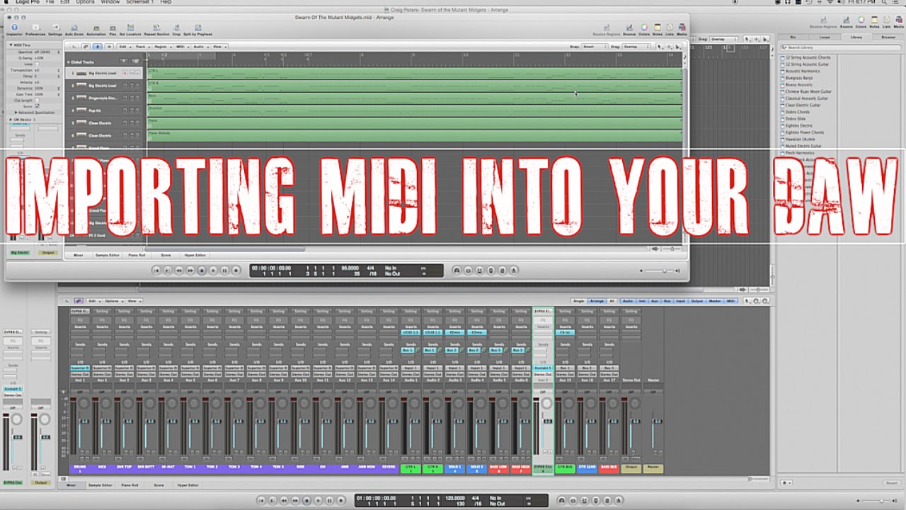 Importing Guitar Pro 6 MIDI Into Your DAW (Logic Pro 9)
