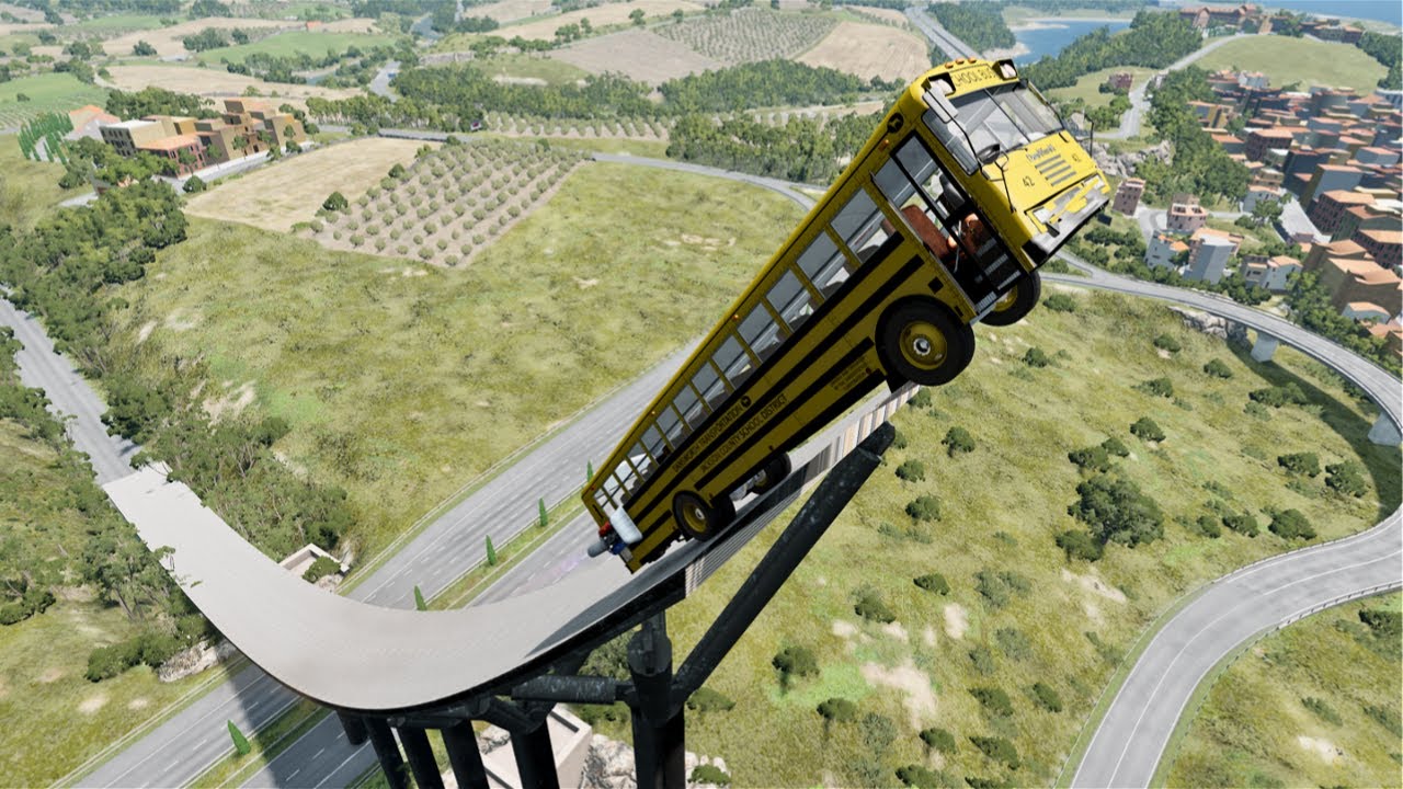 Mobil Loncat Terbang Jatuh Rusak Parah Mainan Games Beamng.Drive