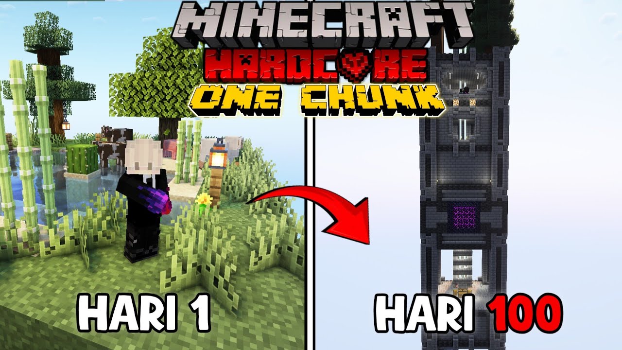 100 Hari di Minecraft Hardcore ONE CHUNK