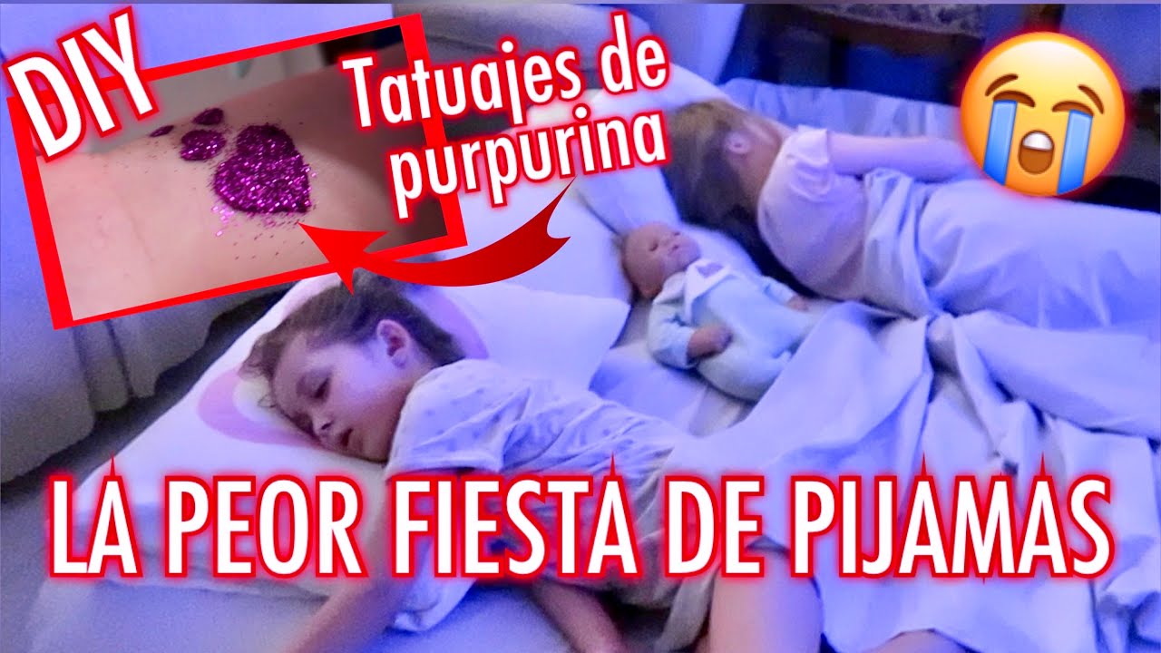 LA PEOR FIESTA DE PIJAMAS + HACEMOS TATUAJES DE FANTASIA | Familia Panda