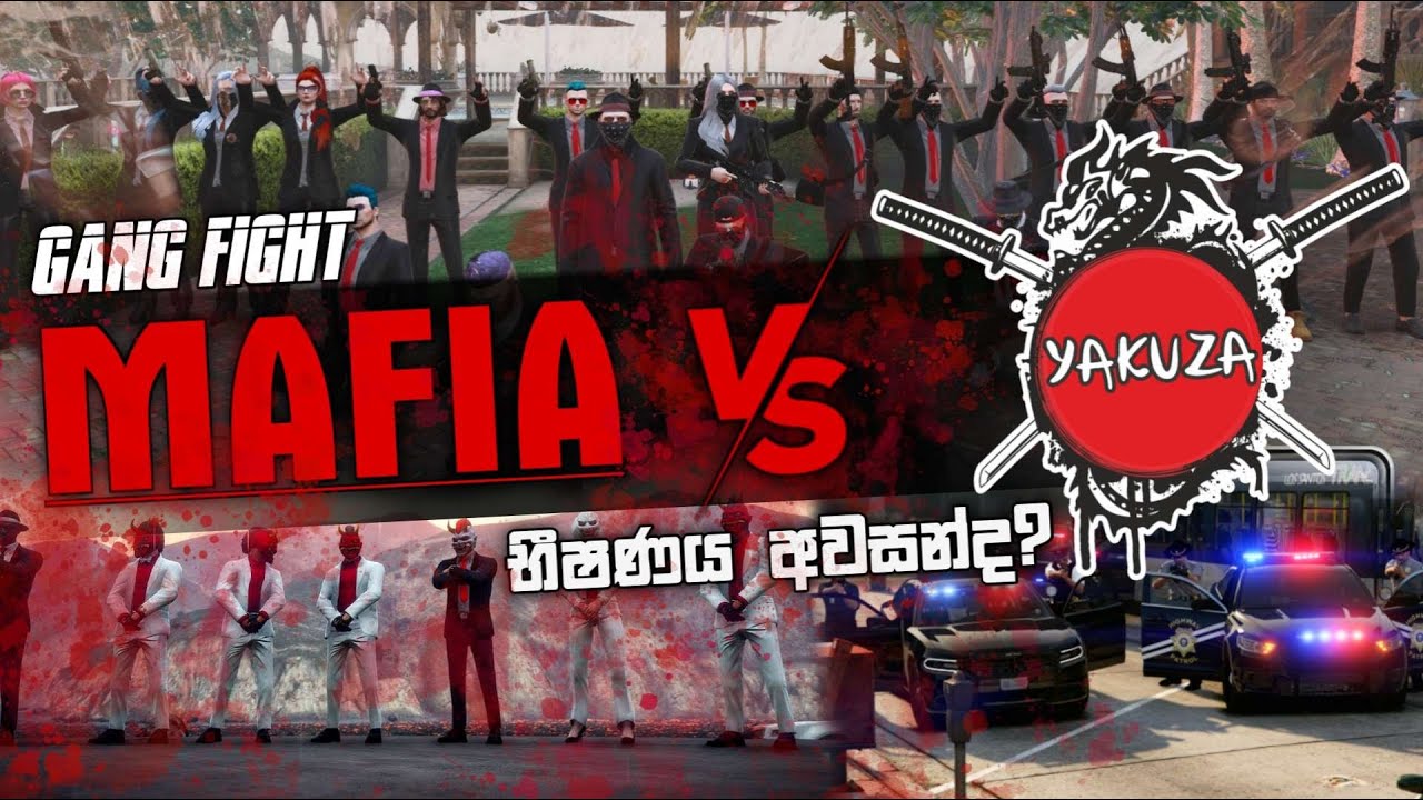 GTA V කොළබ නගරේ RP Mafia Gang Vs Yakuza Gang ගූ හතේ වලිය හේ