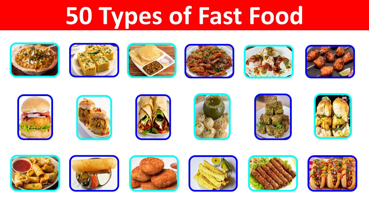 Different Types of Fast Food | Name of Fast Food Items | Fast Food Vocabulary