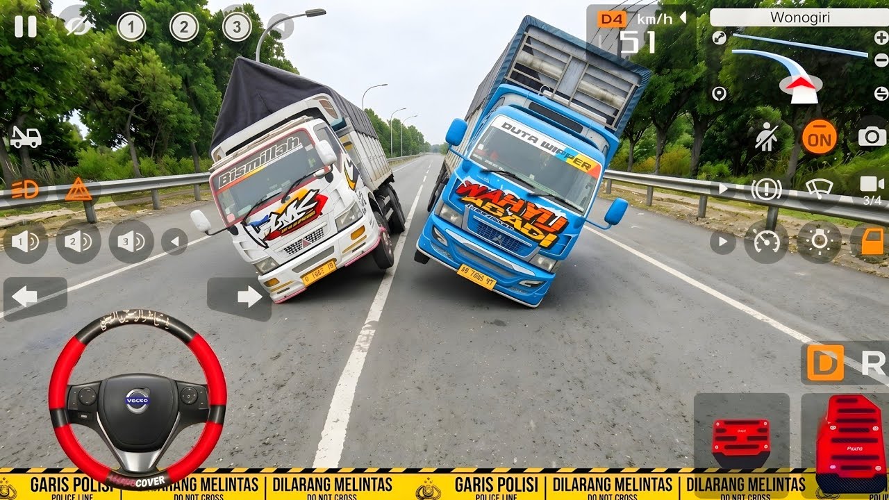Truk Oleng Wahyu Abadi Ketemu Lawan Yang Berat | Mod Bus Simulator Indonesia