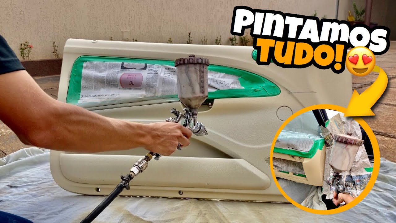 PINTAMOS TODAS AS PEÇAS DO INTERIOR DA SAVEIRO DE CARAMELO 😍