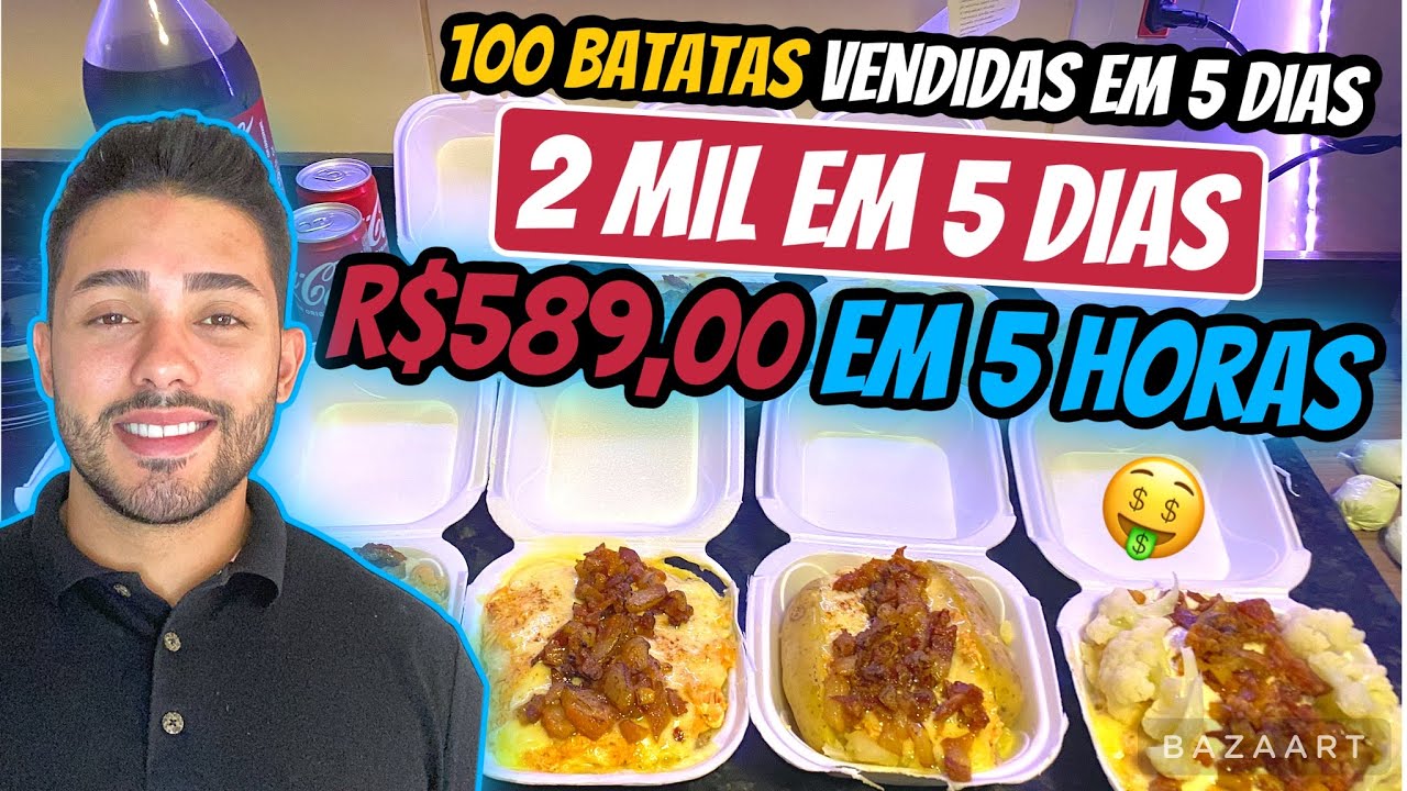 Como fiz 2 mil reais em 5 dias vendendo batata recheada em casa/ Do ZERO a 3k em 10 Dias!