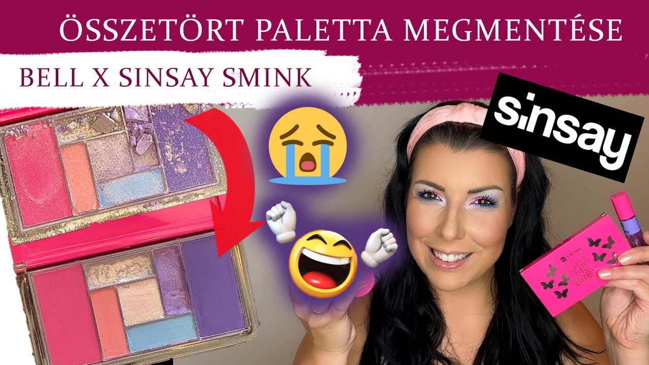 ÖSSZETÖRT PALETTA JAVÍTÁSA & SMINK SINSAY TERMÉKEKKEL // Bell X Sinsay smink, swatch //