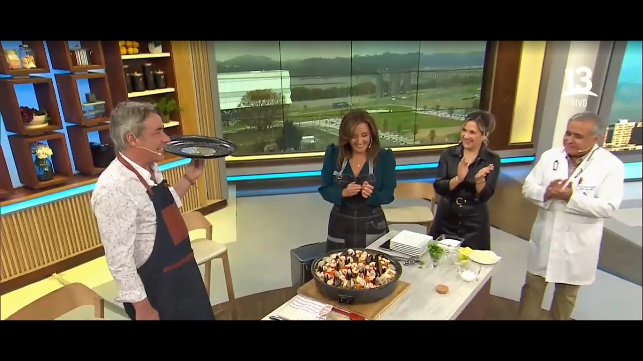 José Luis Repenning se lució preparando una exquisita paella. Tu Día, Canal 13