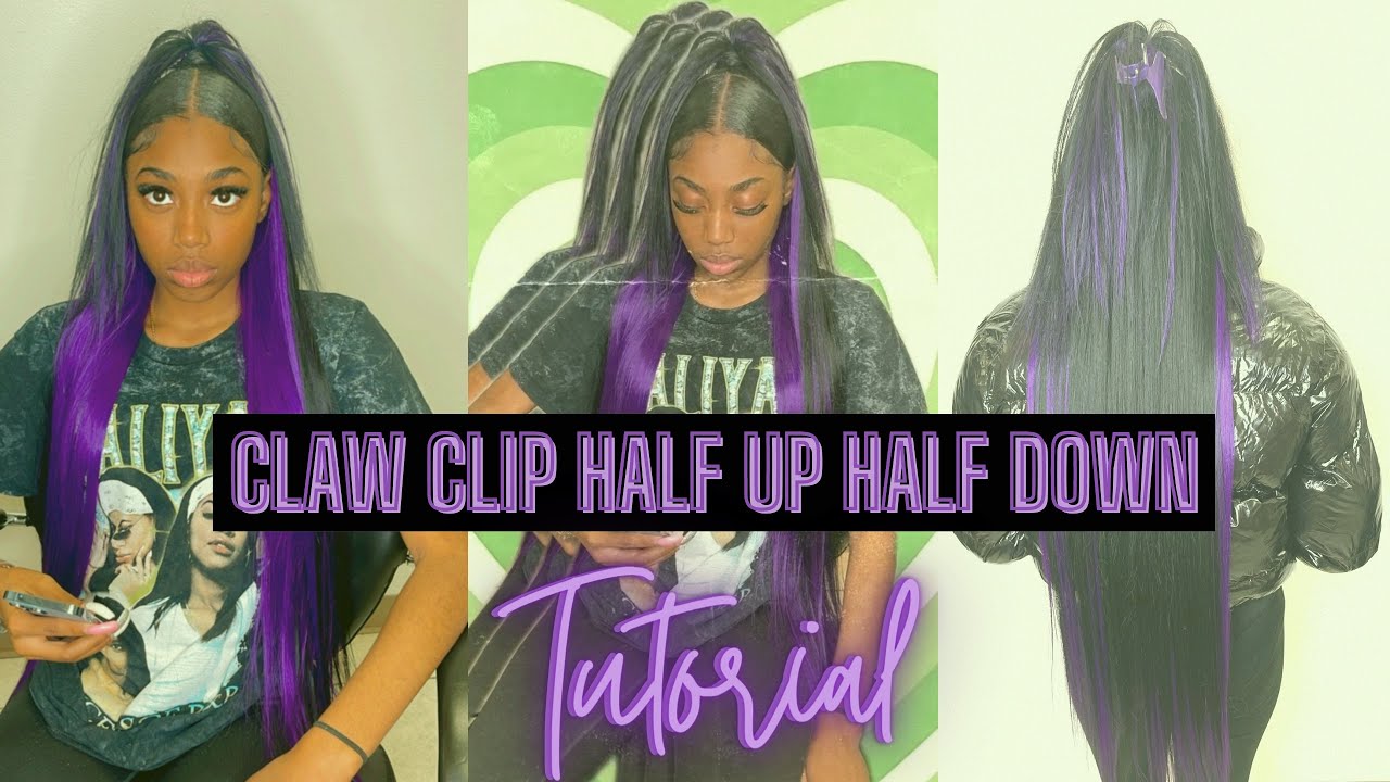 Quick Weave Half Up / Half Down “ CLAW CLIP “ Style