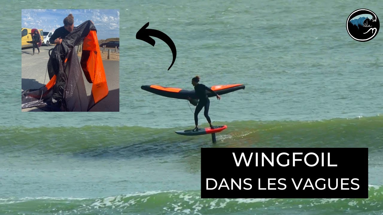 Première session wingfoil dans les vagues !