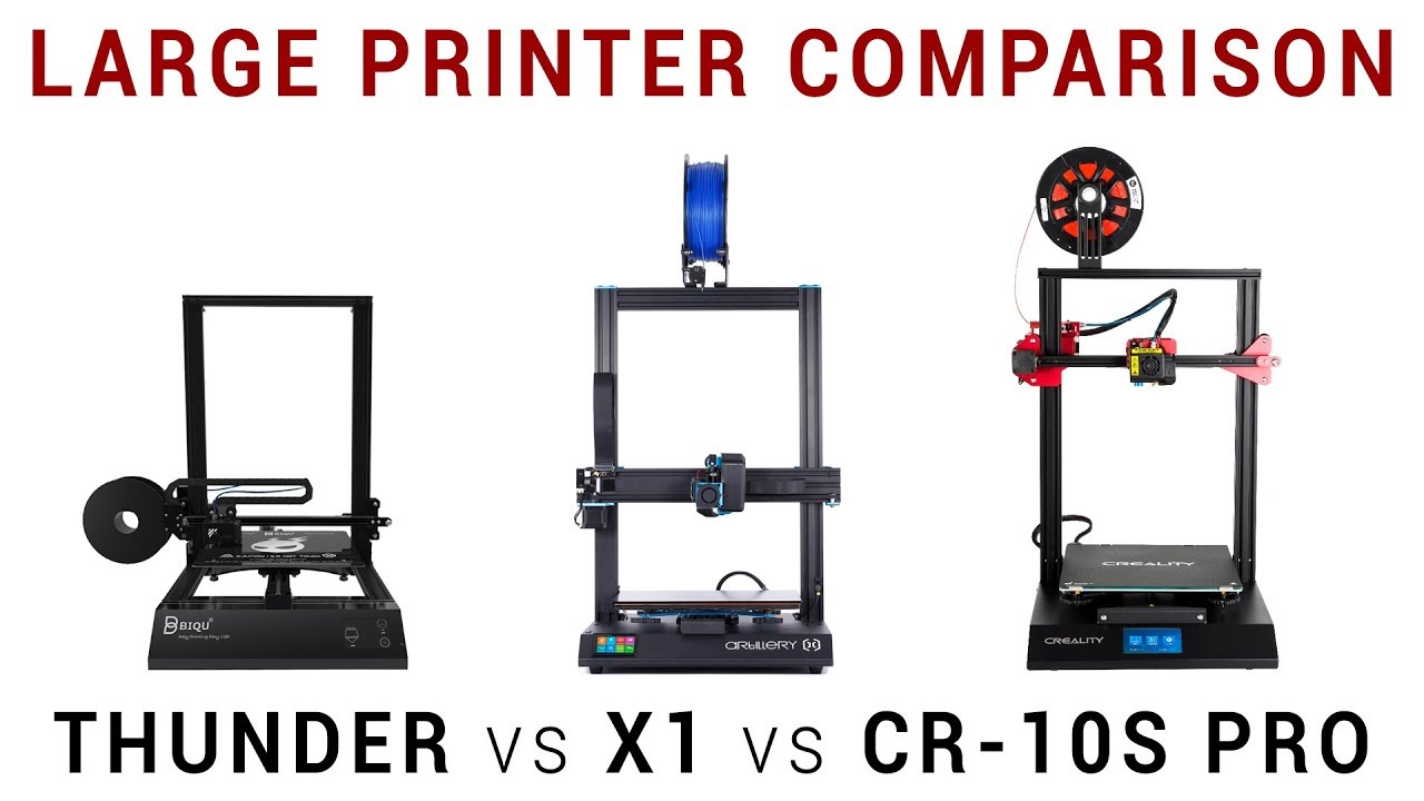 Biqu Thunder vs Artillery3D X1 vs Creality CR-10S Pro: Large 3D printer comparison