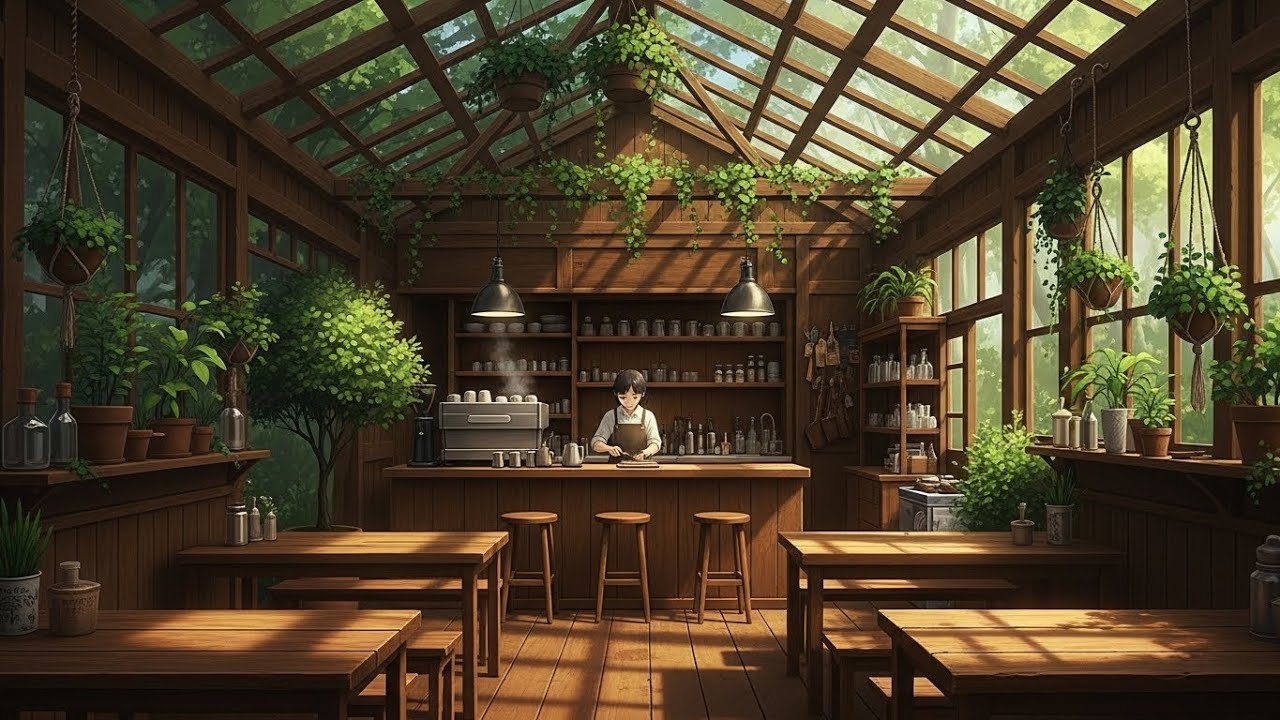 Cozy Greenhouse Coffee Lofi ☕🌿 — Deep Focus for Study, Work & Relax