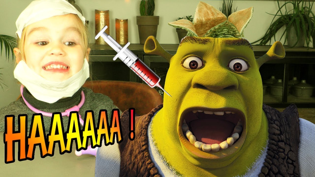 Qu'y a t il dans la tete de Shrek ? Opération, dissection et trépanation ! Pate à modeler et Slime