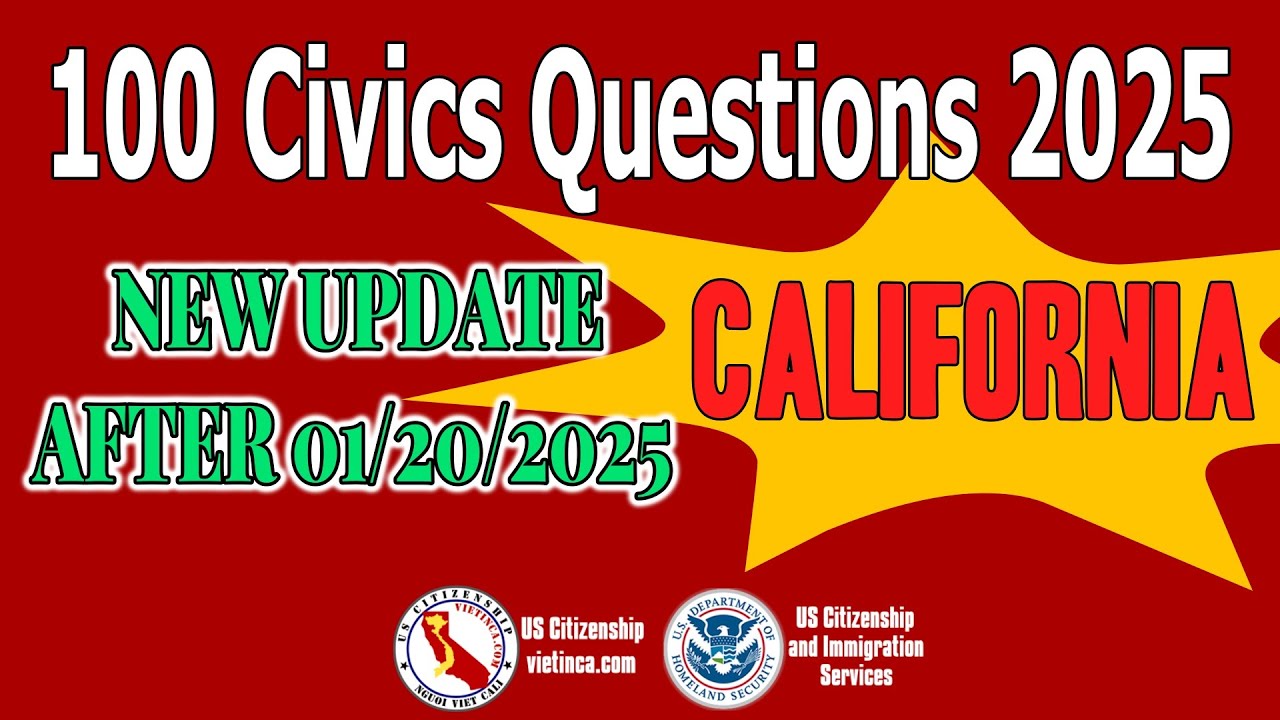 100 Civics Questions for US Citizenship Test 2025 California