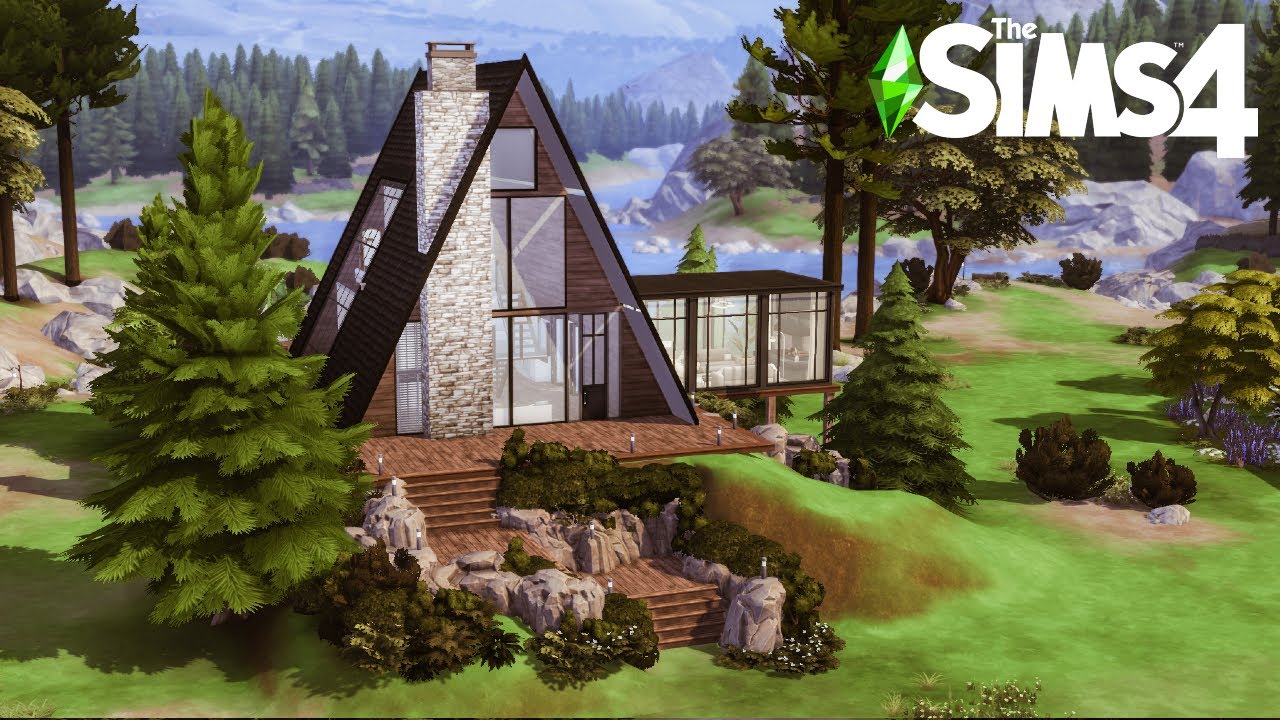 A-Frame Country Cabin | The Sims 4 | Speed Build | NO CC | Outdoor Retreat
