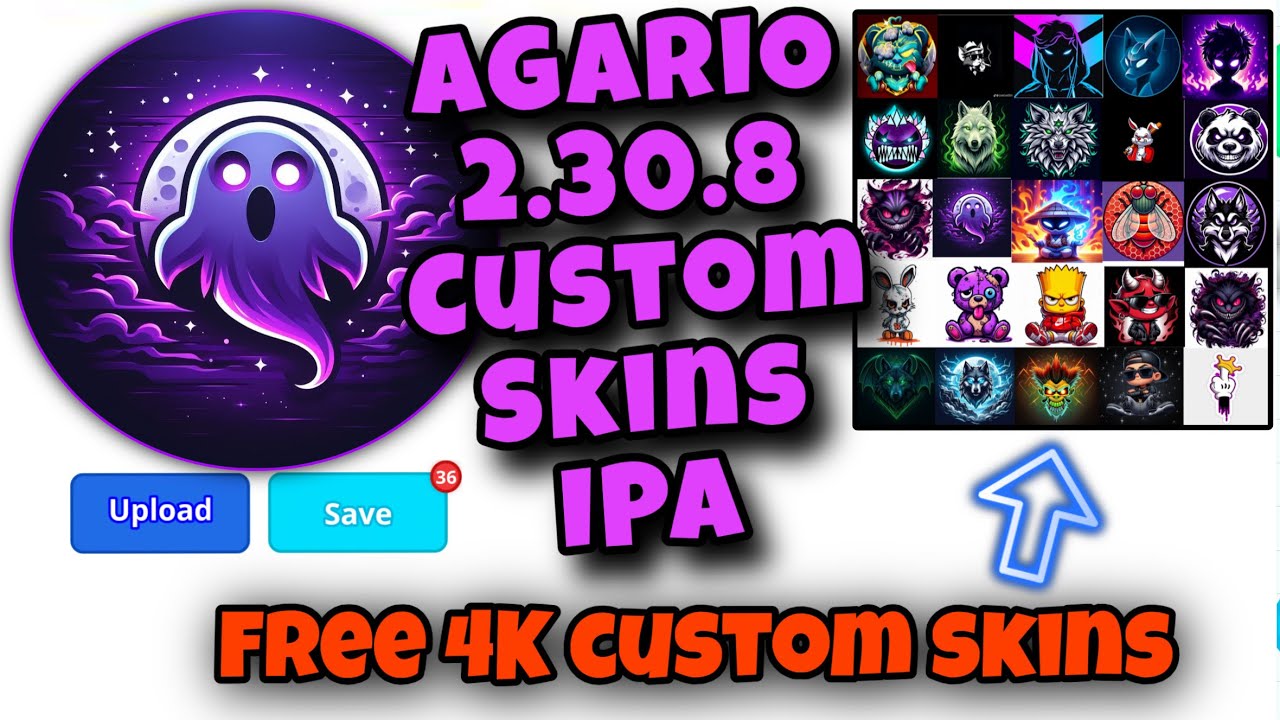 AGARIO 4K CUSTOM SKIN TUTORIAL &ldquo;EPIC SKINS&rdquo; LATEST MOD AGARIO MOBILE