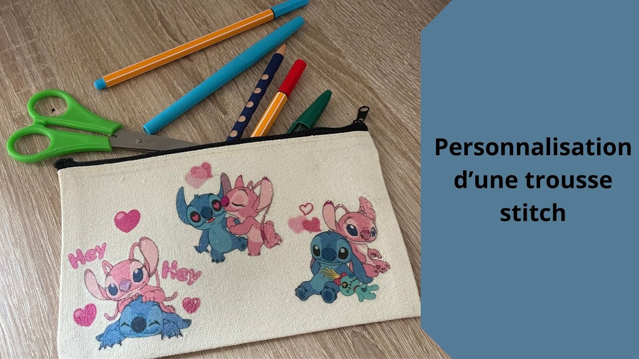 Personnalisation d'une trousse Stitch avec la cricut